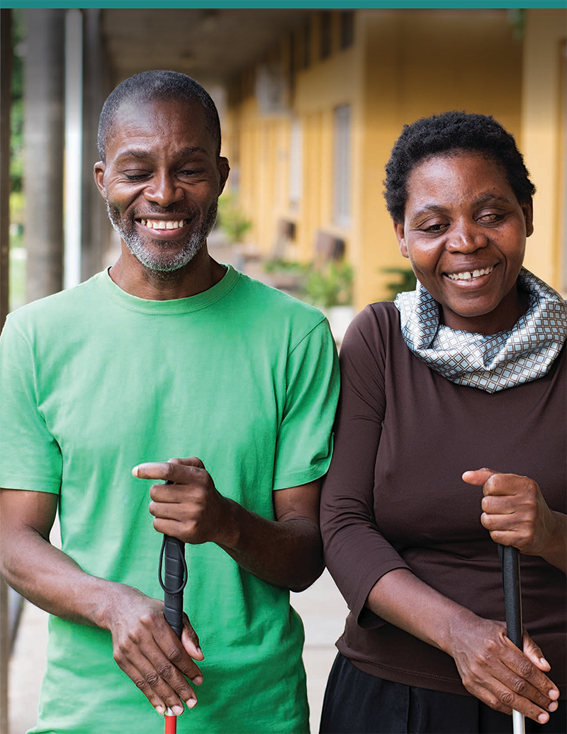 Man and woman with visual disability